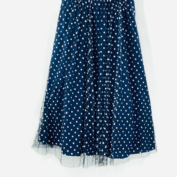 Eliza J Navy Glitter Mesh Fit & Flare Sweetheart Cocktail Dress Size 2 NWT - Picture 16 of 16